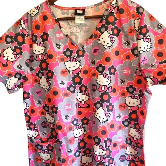 Nwot Hello Kitty Scrub Top and Scrub Pants Set - Picture 1 of 7